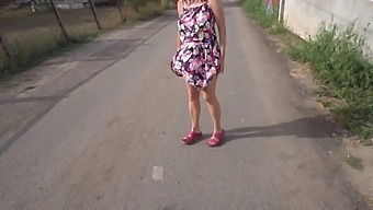 Kinky Teen With Big Natural Tits Flashes In Public