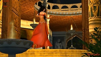 Fantasy Girl With Red Belly Dances Seductively