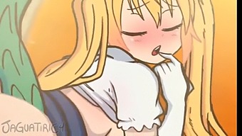 Kobayashi-San Vigorously Penetrates The Vagina Of Tohru